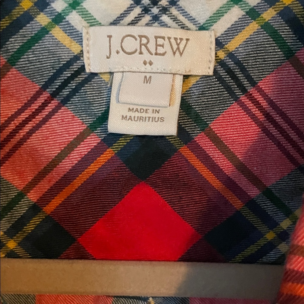 J. Crew Red and Green Plaid Button Down Shirt - Picture 2 of 3